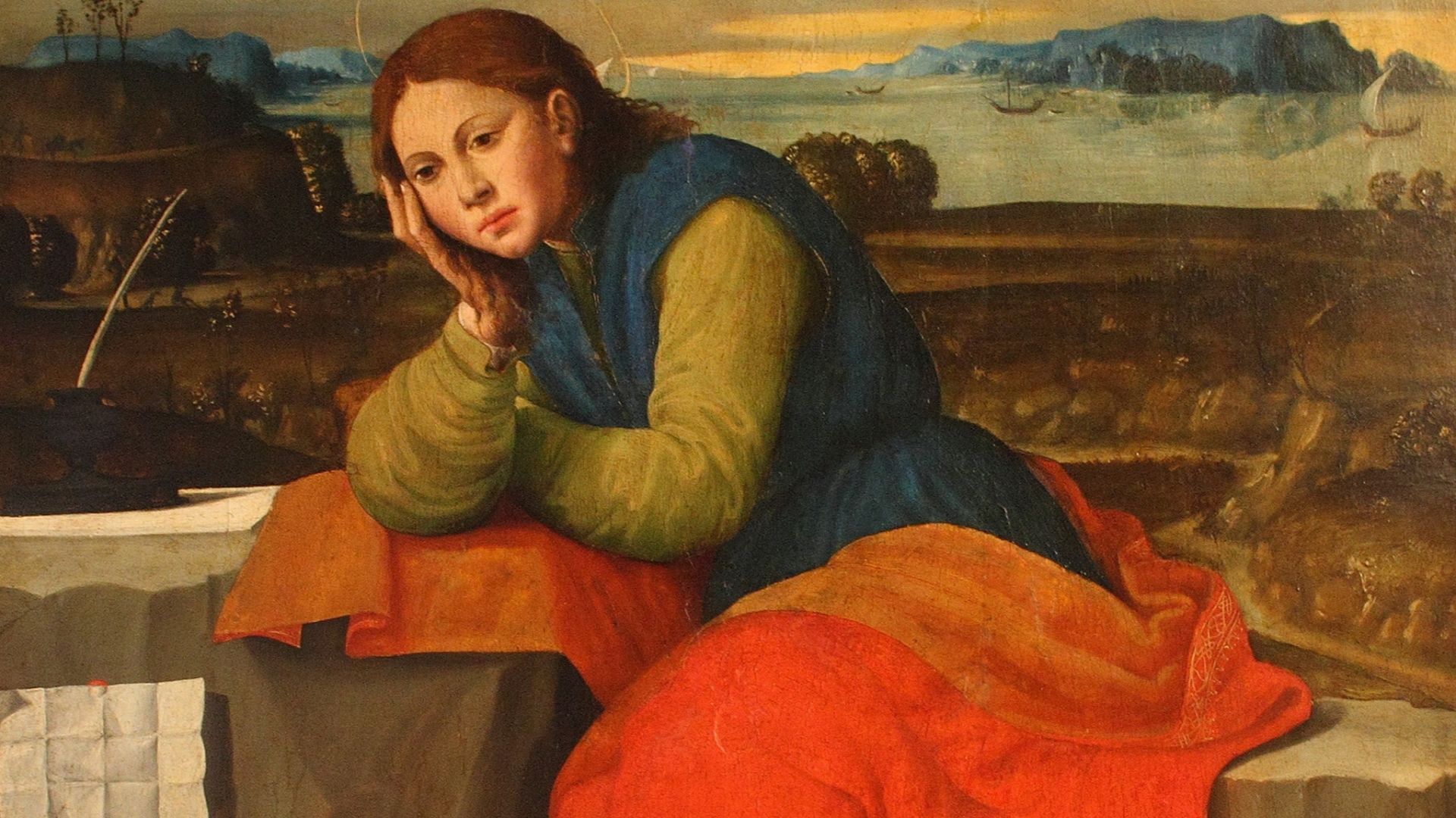 File:Saint John at Patmos by Caroto (Prague).jpg