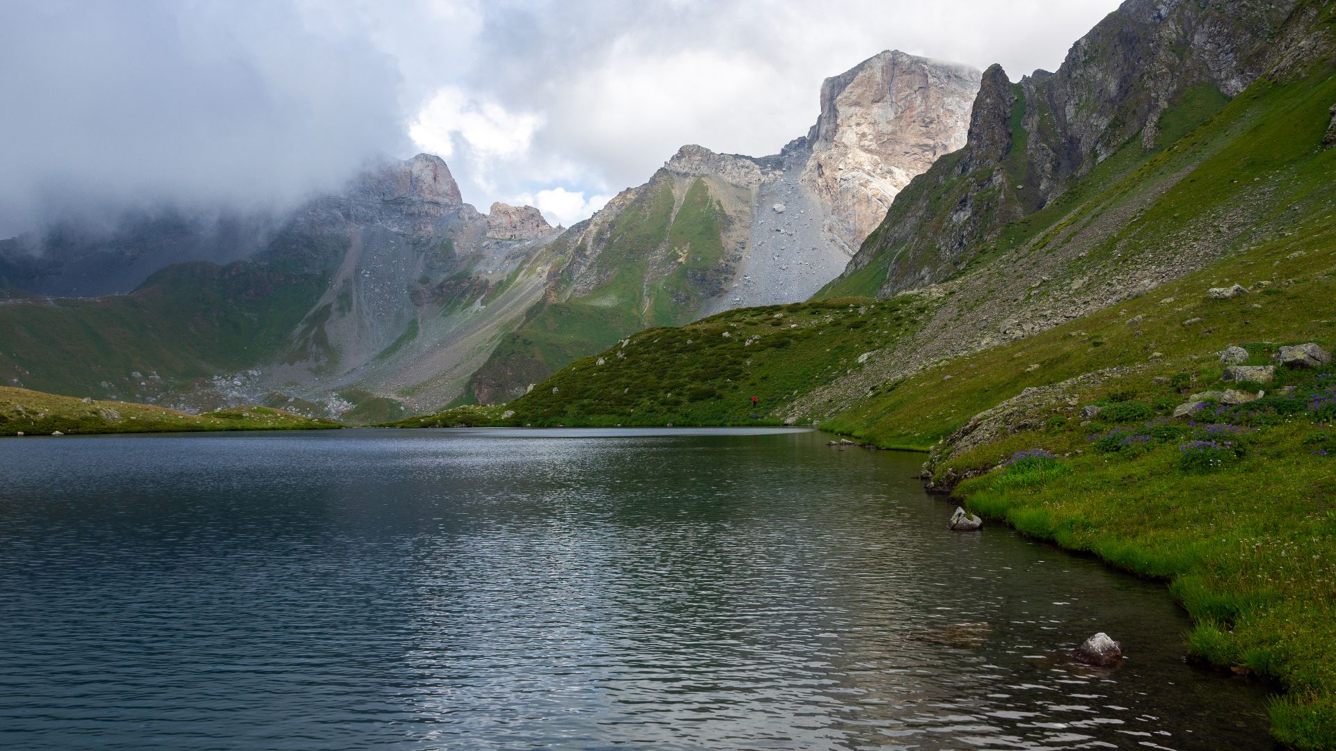 File:Zagedan Lakes under clouds, Caucasus Mountains, Karachay-Cherkessia.jpg