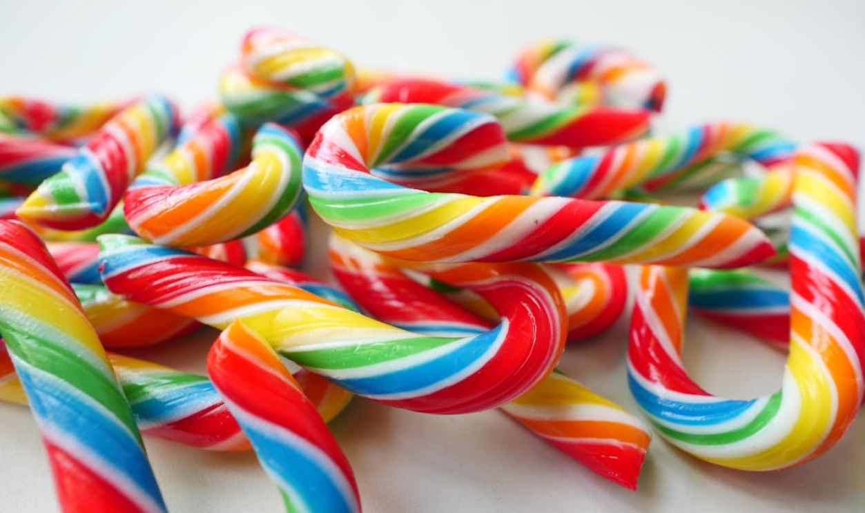 Close-Up Shot of Candy Canes