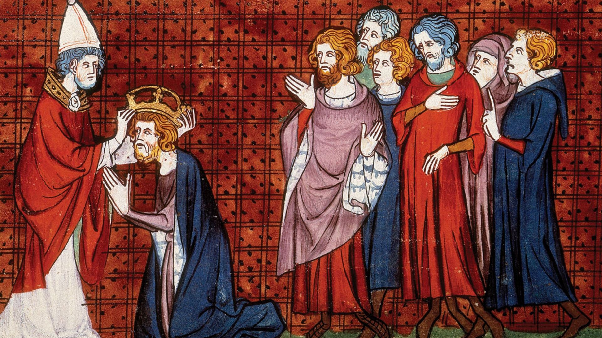 File:Pope Leo III crowning Charlemagne as Emperor on Christmas Day, 800;, from Chroniques de France ou de St Denis, 14th century (22690436826).jpg