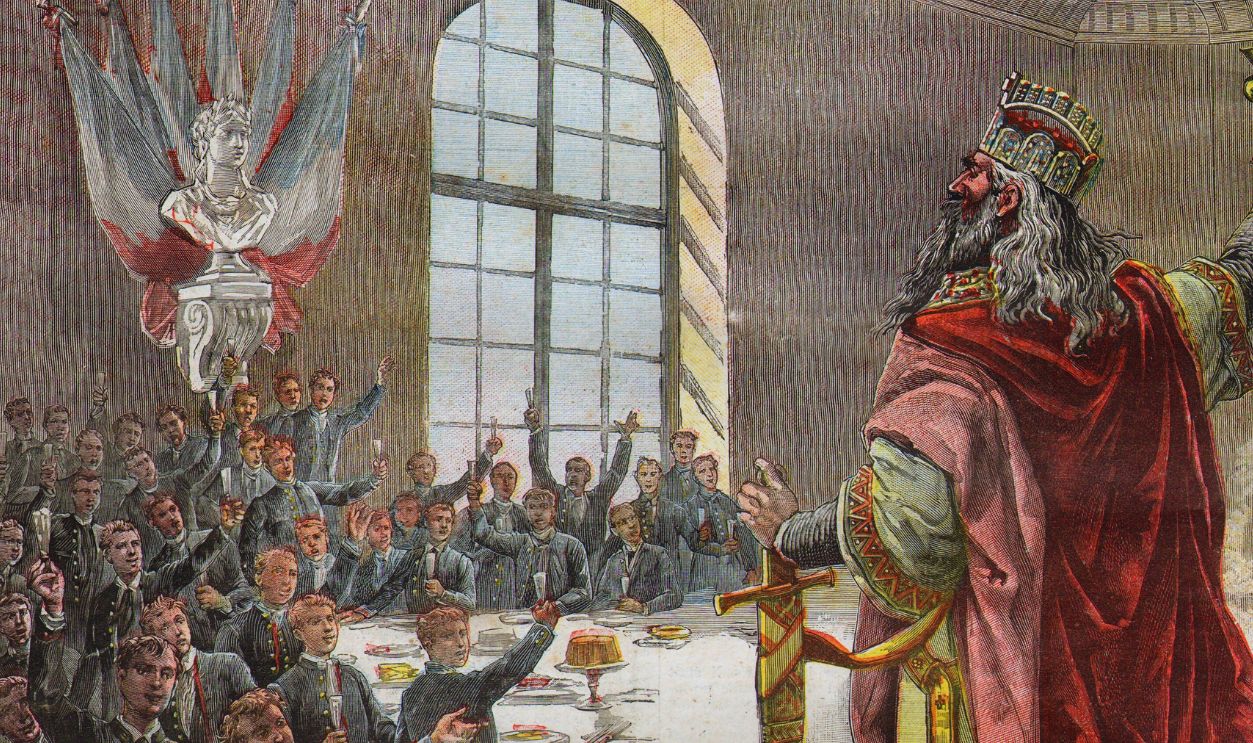 Gettyimages - 152237978, The small journal The small journal (illustrated supplement) of Saturday 30th January 1892, N°62, King Charlemagne, talks to his people.