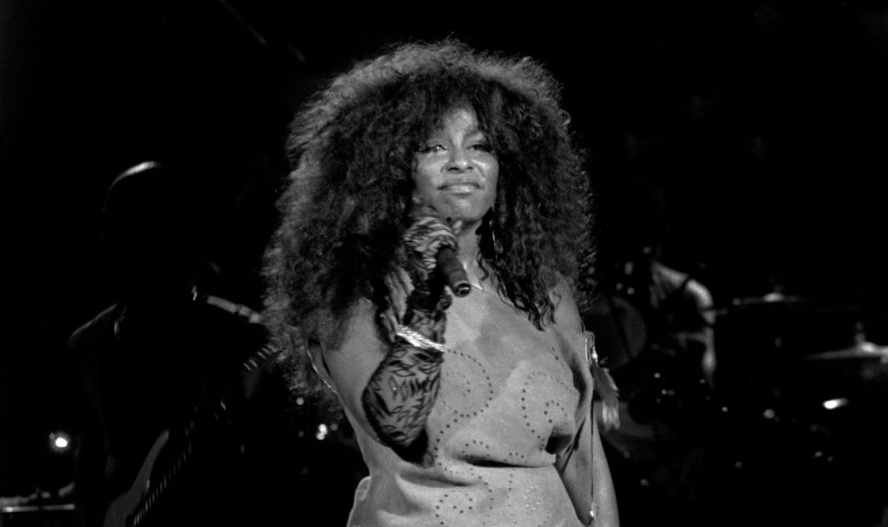 CHICAGO - 1984: Singer Chaka Khan (Yvette Marie Stevens) performs in the Bismarck Pavilion at the Bismarck Hotel in Chicago, Illinois in 1984.