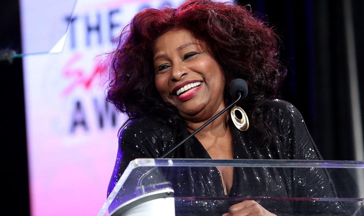 ANAHEIM, CA - JANUARY 22: Singer Chaka Khan speaks on stage at the She Rocks Awards during day 2 of the 2016 NAMM Show at the Anaheim Hilton on January 22, 2016 in Anaheim, California.