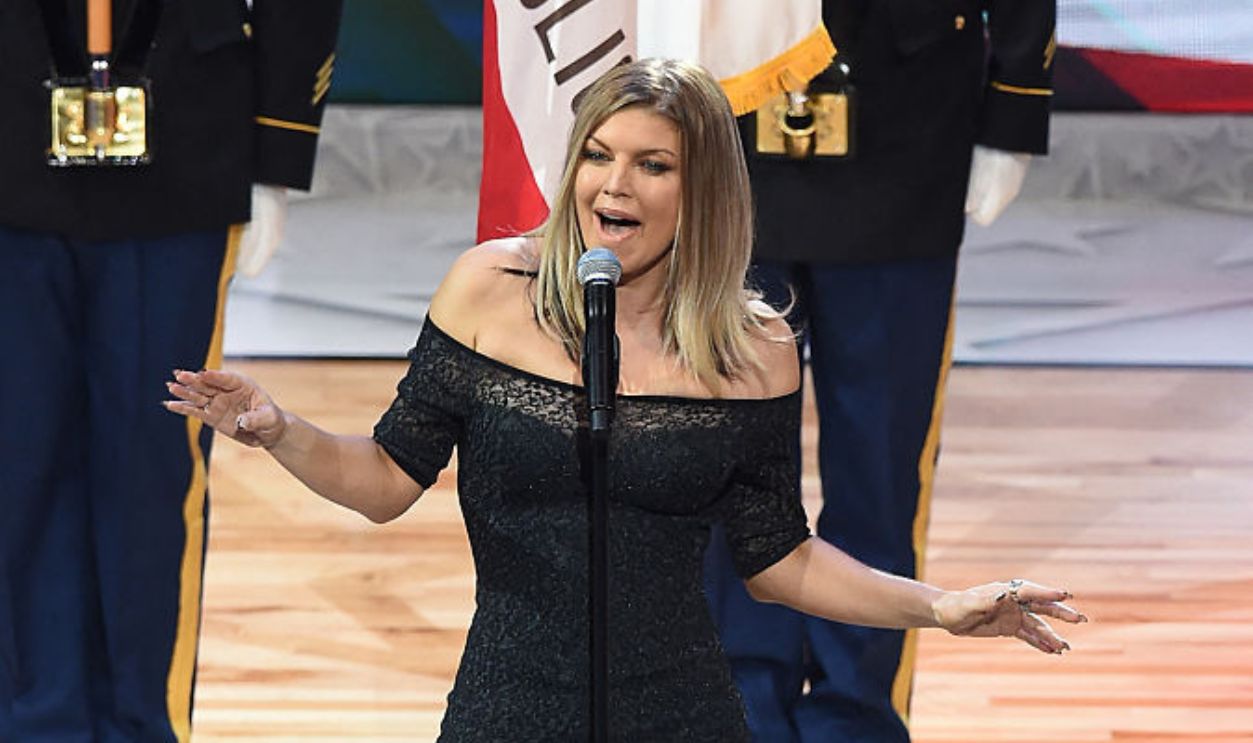 Fergie sings the National Anthem at the 2018 NBA All-Star Game, February 18, 2018 at Staples Center in Los Angeles, California.