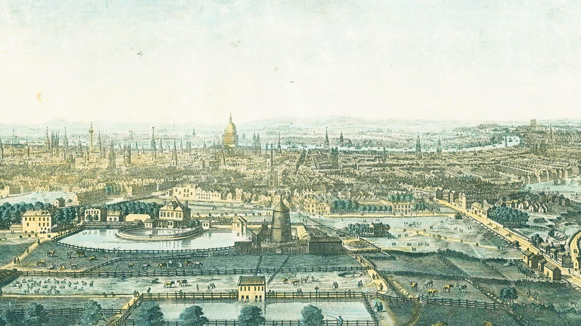 File:North Prospect of London taken from the Bowling Green at Islington (amended).jpg