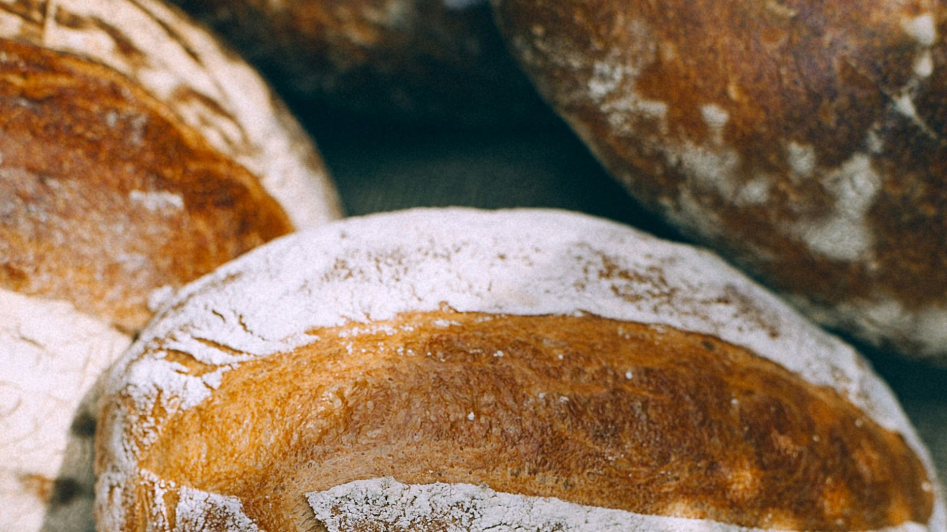 view of baked bread on jute