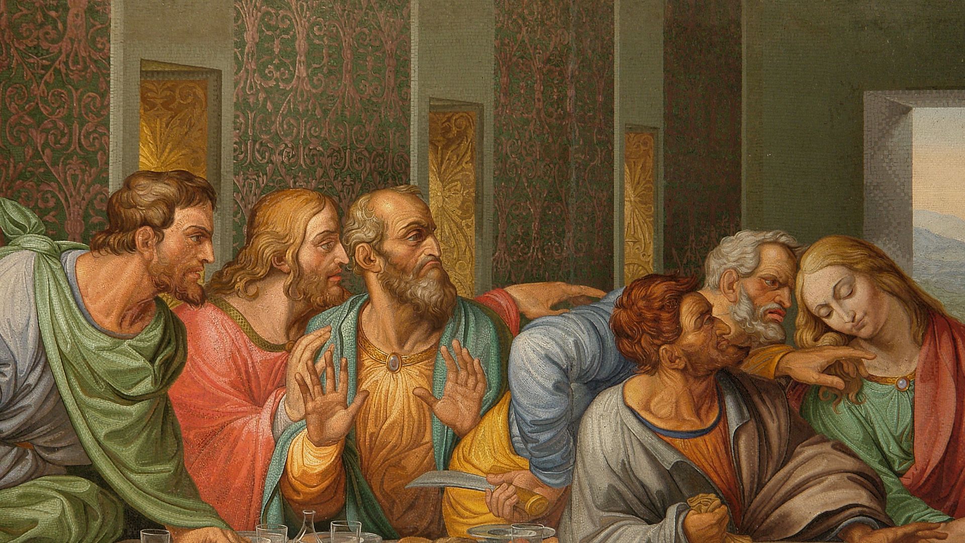 File:Detail of the Da Vinci's The Last Supper by Giacomo Raffaelli, Vienna.jpg