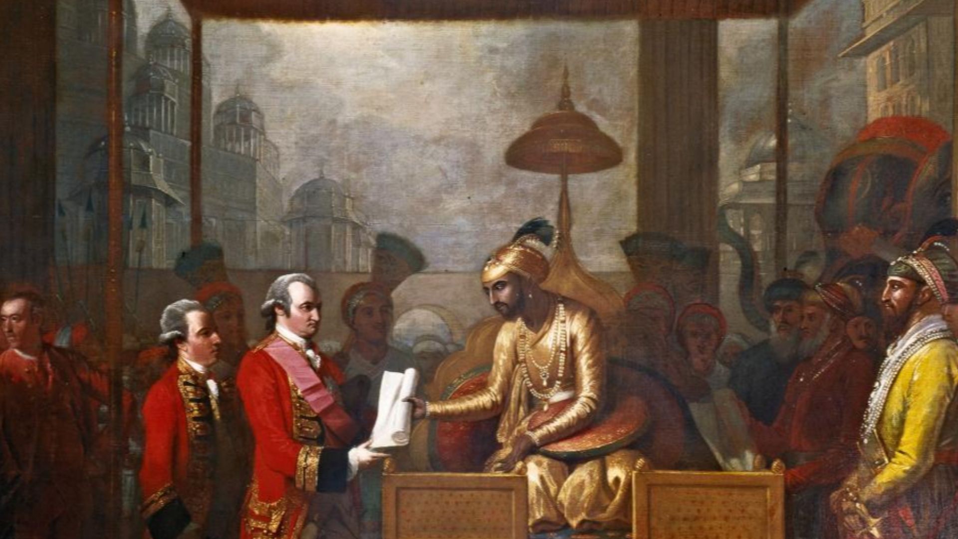File:Shah 'Alam conveying the grant of the Diwani to Lord Clive.jpg