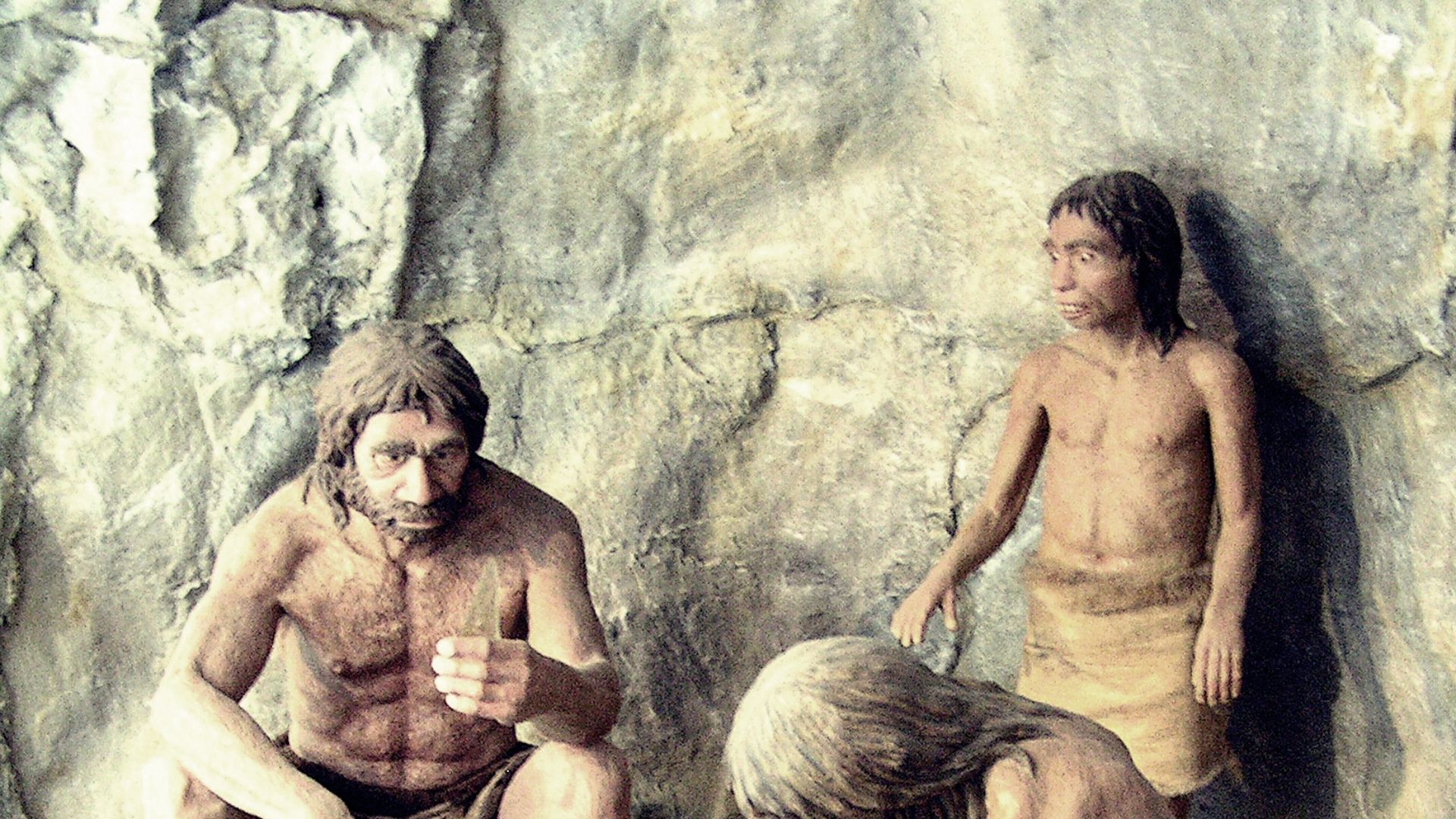 File:Brno, Neanderthal Family (detail of diorama).jpg