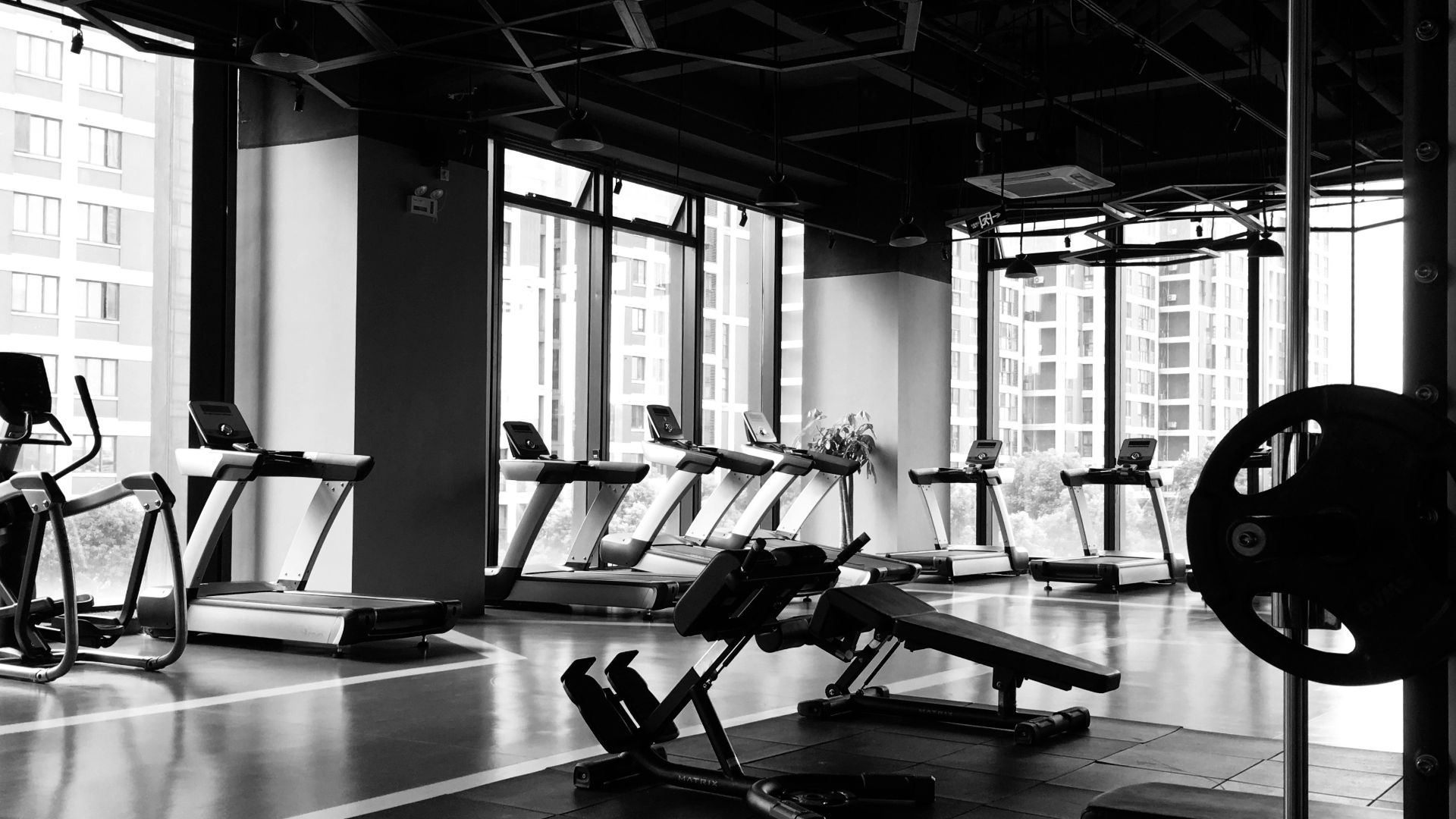 gym equipment inside room