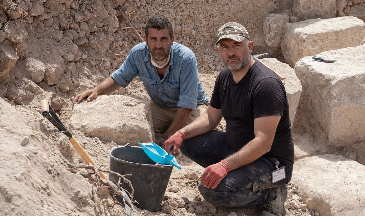 People at excavation site 