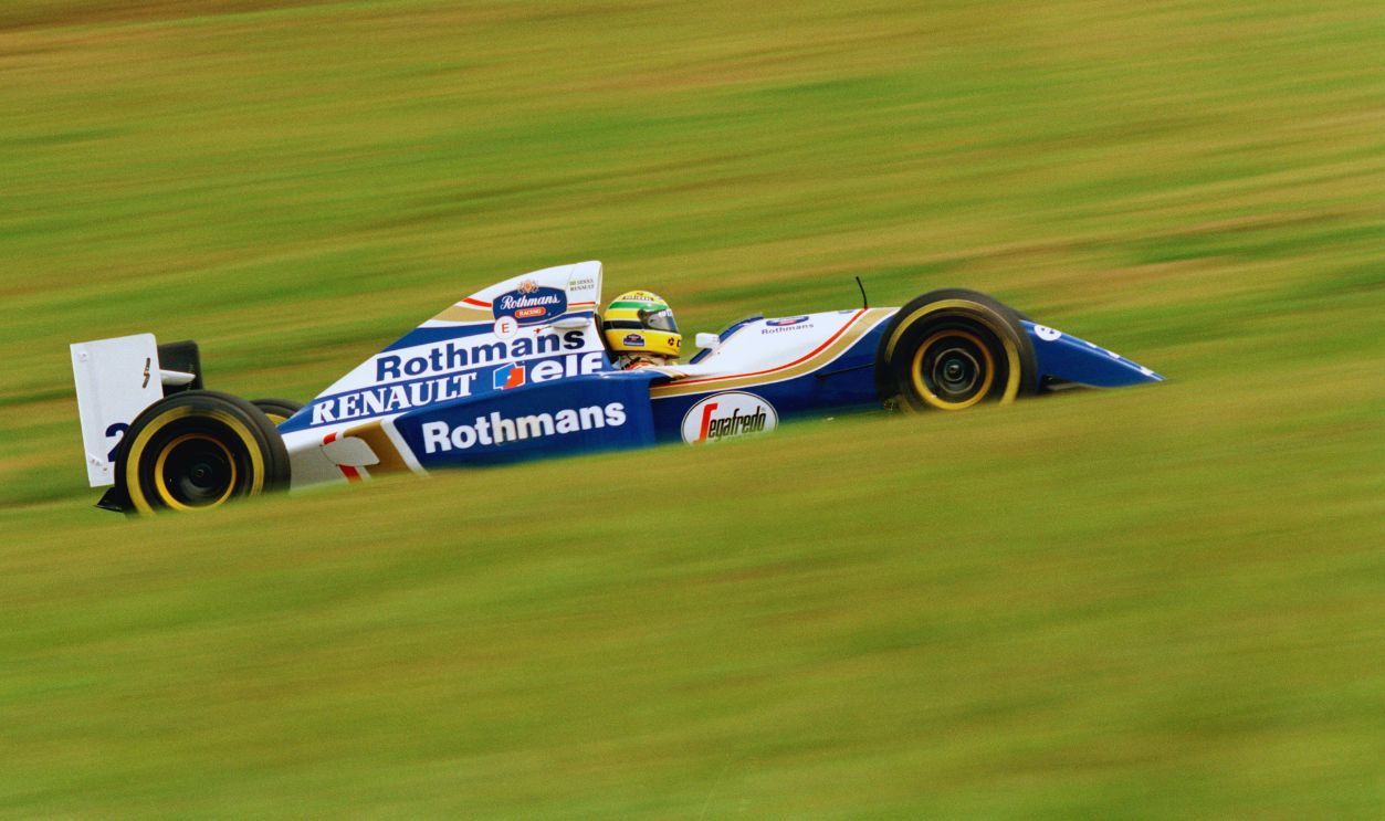 Gettyimages - 113244526, Grand Prix of Brazil Ayrton Senna drives the #2 Rothmans Williams Renault Williams FW16 Renault 3.5 V10 during the Brazilian Grand Prix on 27th March 1994 at the Autodromo Jose Carlos Pace Interlagos in Sao Paulo, Brazil. 