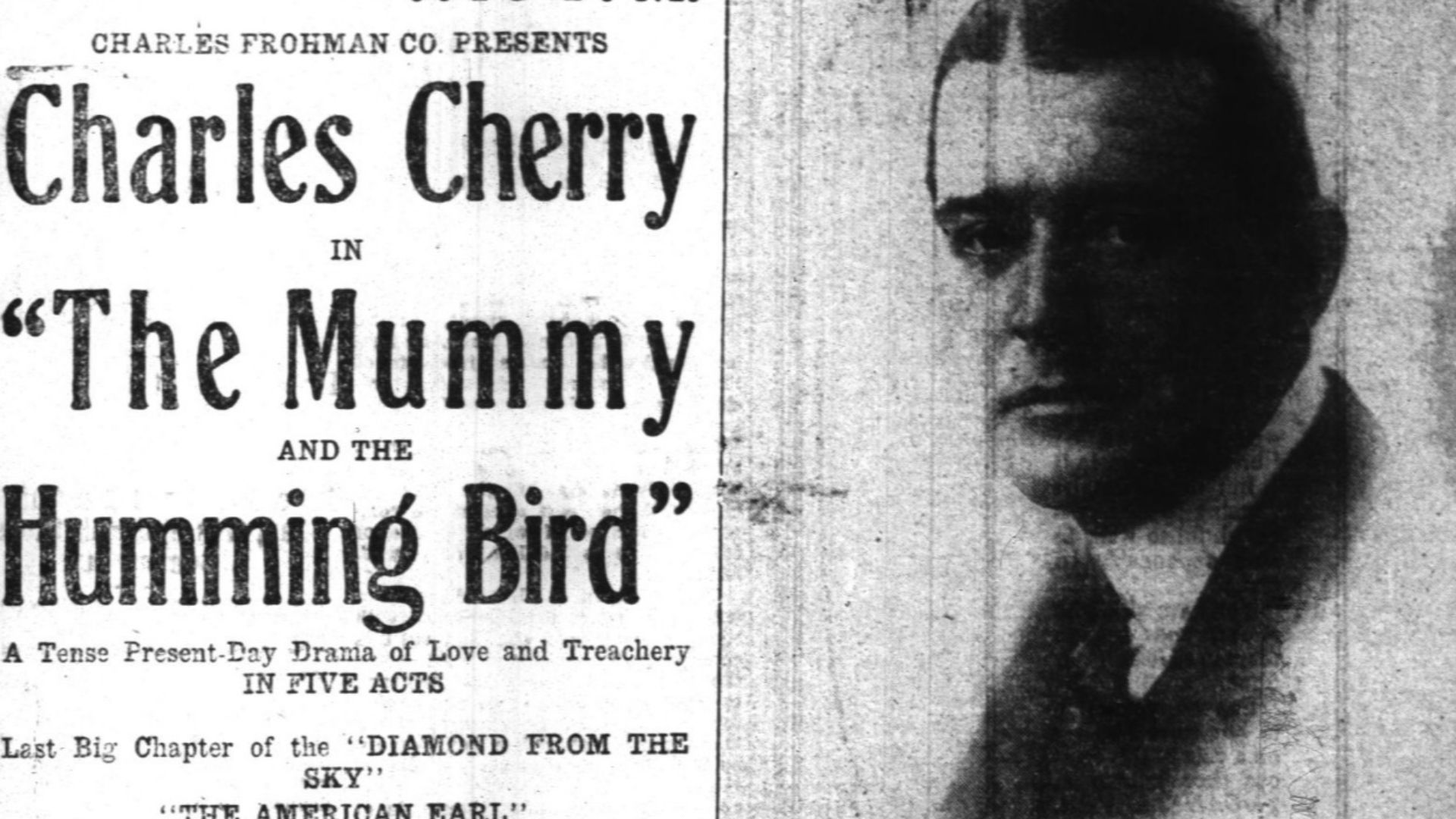 Advert for The Mummy and the Humming Bird
