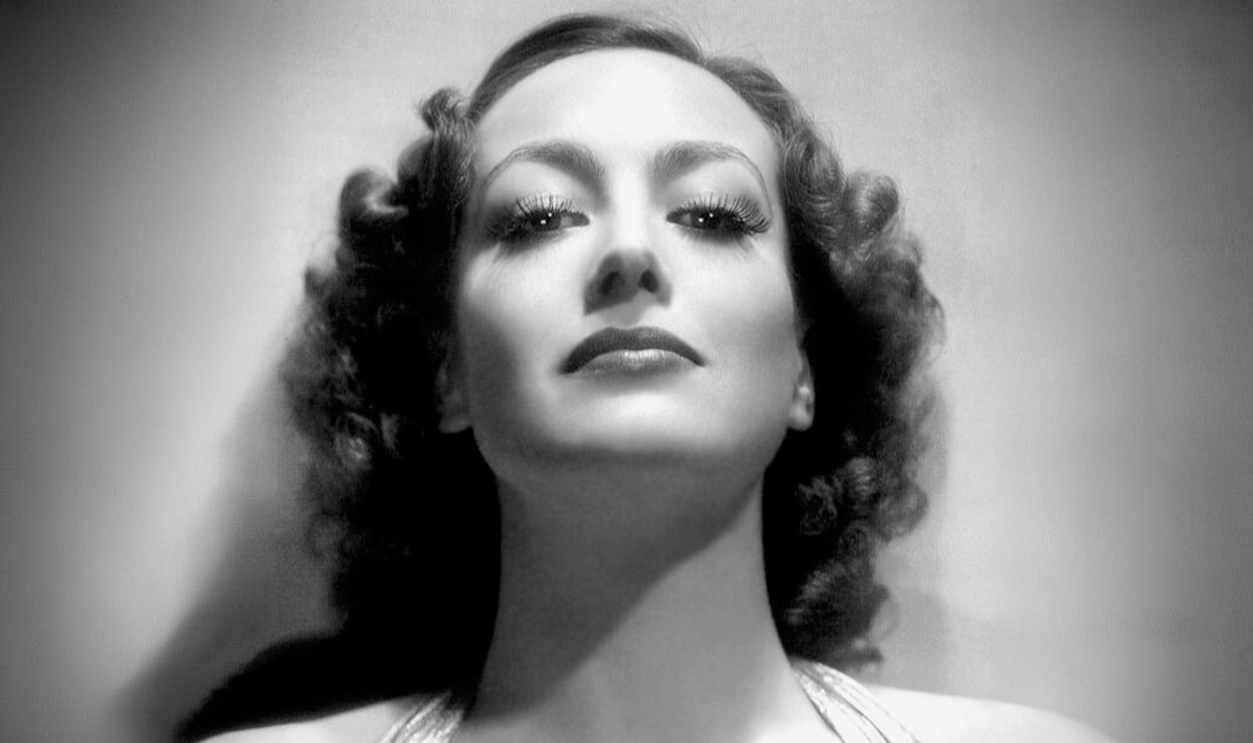 Black and white portrait of Joan Crawford