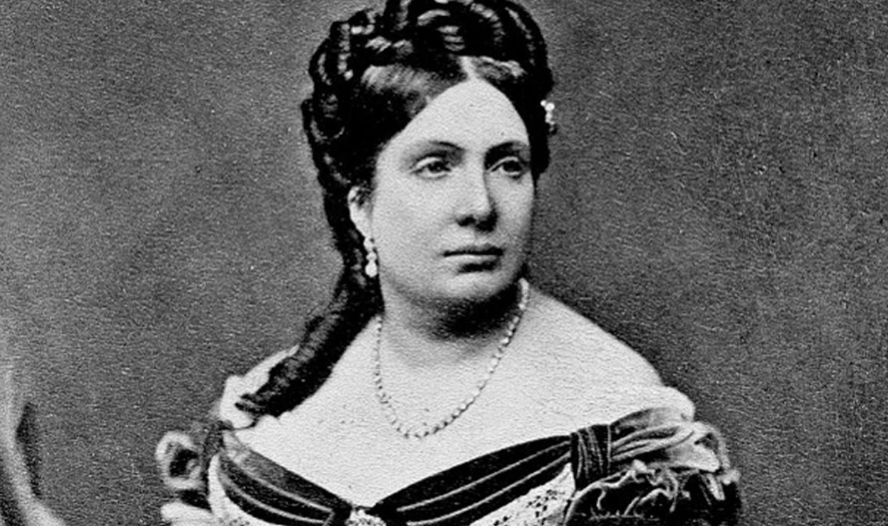 Black and white portrait of Maria Isabella of Spain