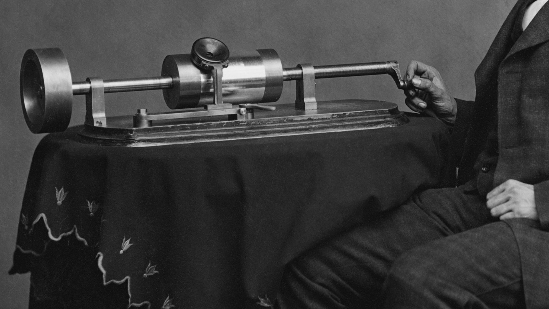 Edison med en tidig fonograf