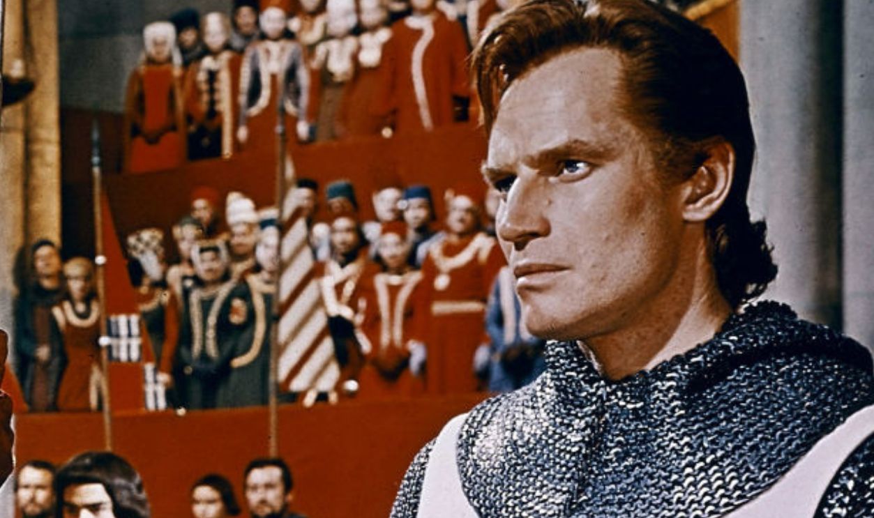 Hurd Hatfield and Charlton Heston in a scene from the film 'El Cid', 1961. 