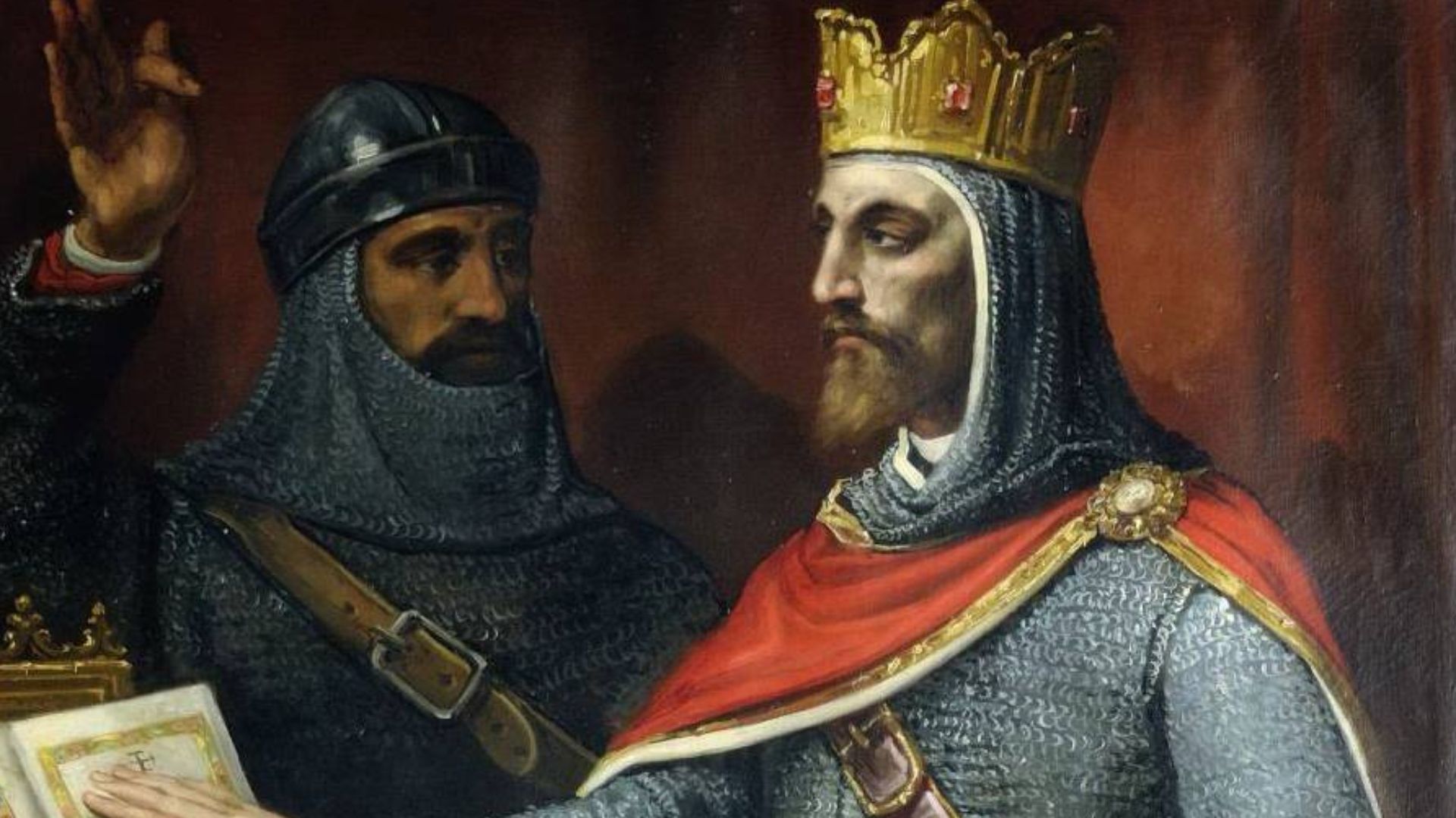 Retrato imaginario del rey Alfonso VI de León (1047-1109). Fue hijo del rey Fernando I de León y de la reina Sancha de León. Conquistó la ciudad de Toledo en el año 1085, aunque fue derrotado por los musulmanes en las batallas de Sagrajas y Uclés, que constituyeron sendas derrotas para las tropas leonesas y castellanas, falleciendo en la primera de ellas el heredero de Alfonso VI, el infante Sancho Alfónsez. Alfonso VI falleció en 1109, a los 62 años de edad y fue sucedido por su hija, Urraca I de León.