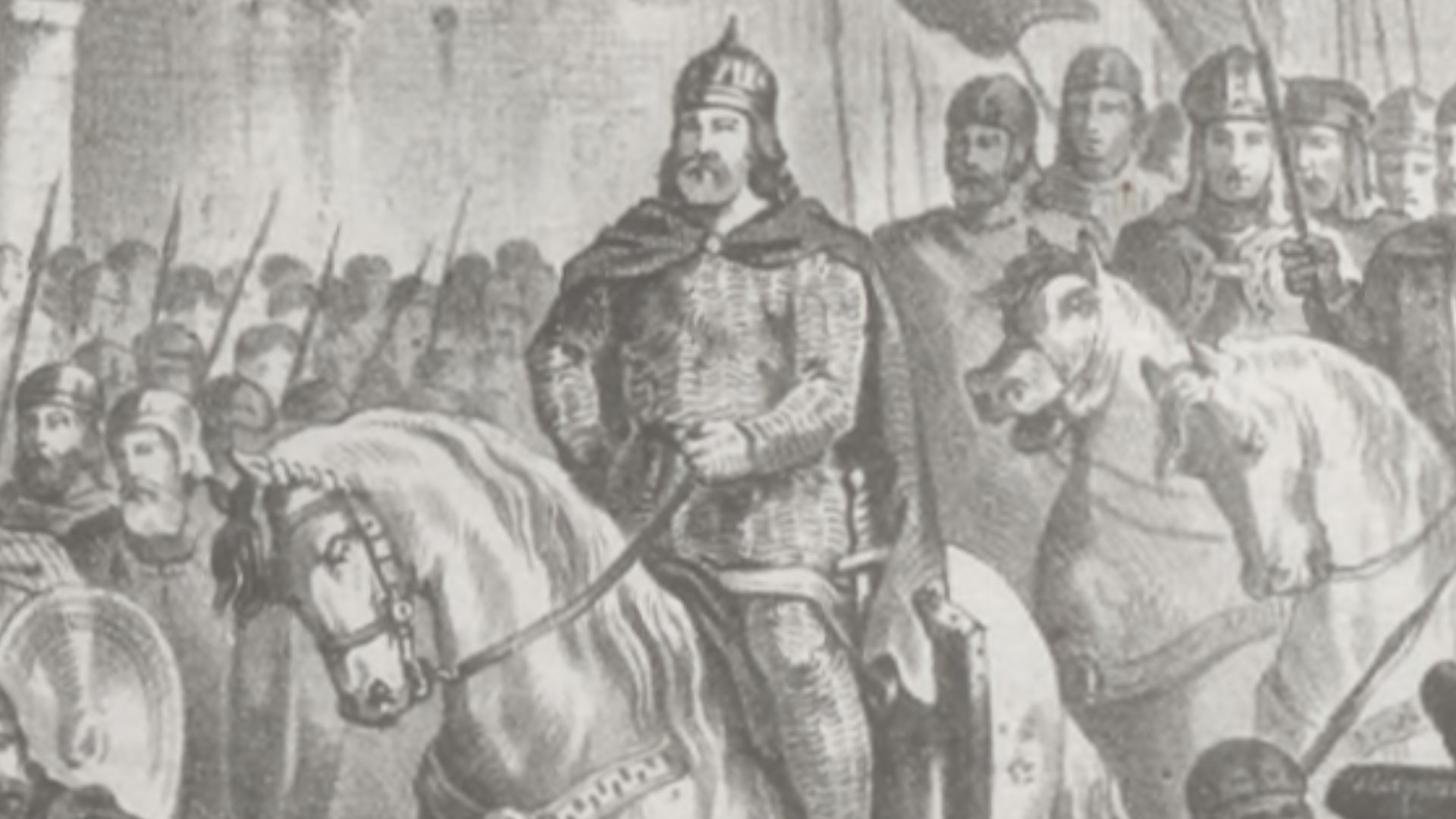 Entrance of Ramon Berenguer II to conquested Tarragona, 1117 (litography by J. Serra and Andaluces)