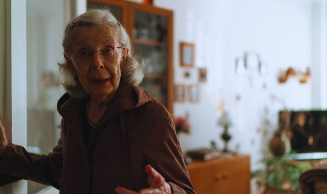 Elderly Woman in Cozy Living Room Setting