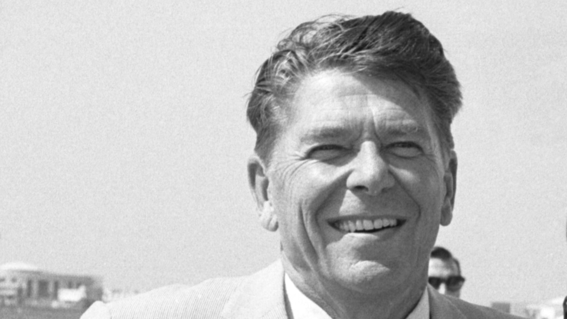 California Governor Ronald Reagan and Nancy Reagan at airport