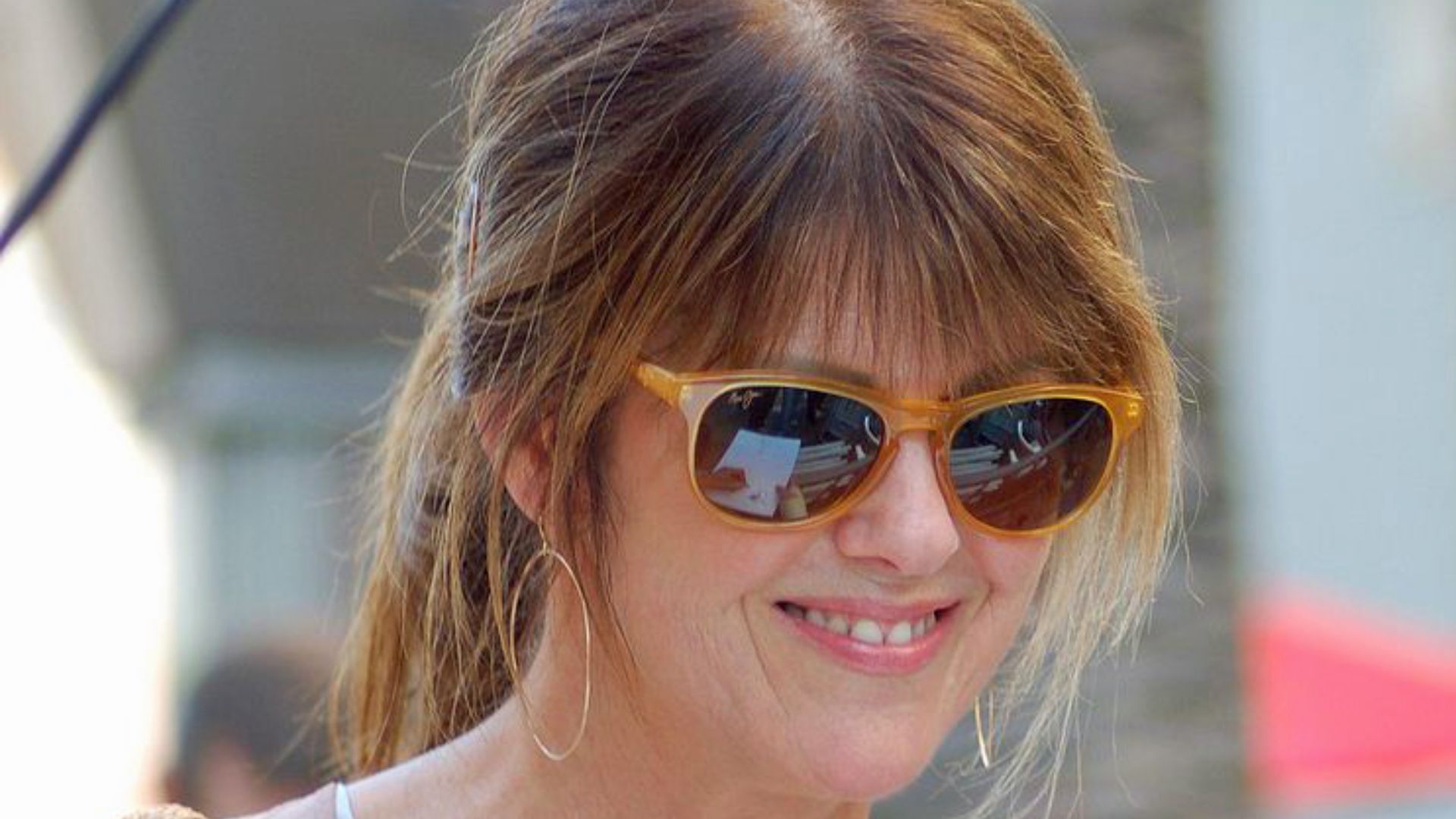 Pam Dawber at the Hollywood Walk of Fame ceremony for Mark Harmon, October 1, 2012