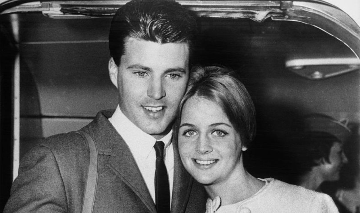 American actor and singer Ricky Nelson (1940 - 1985) with his wife Kristin  	