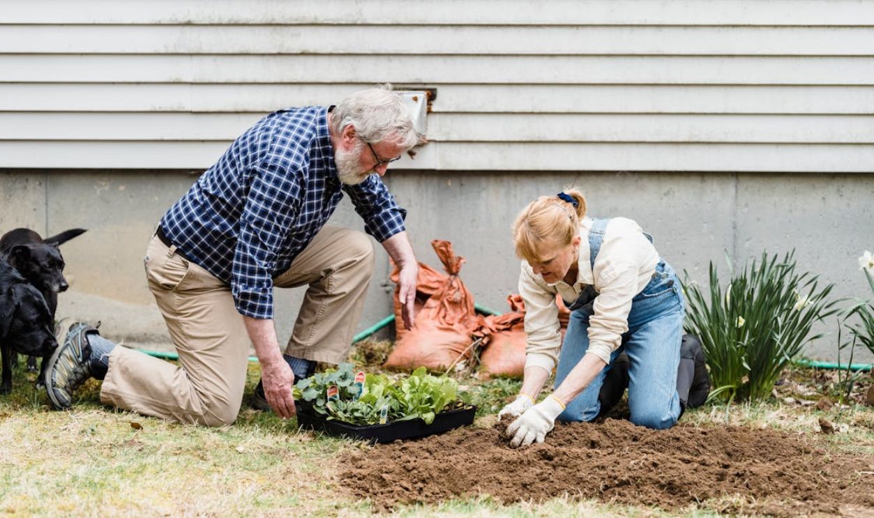 A Couple Doing Gardening