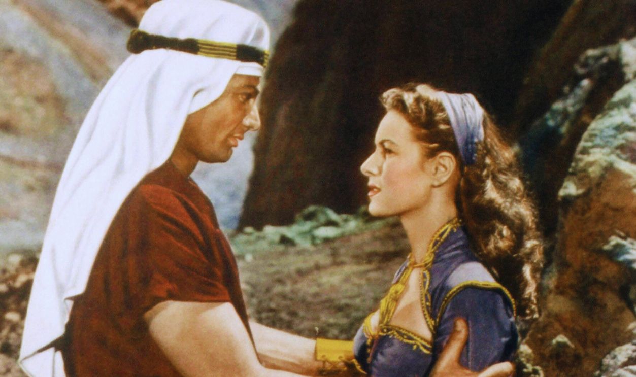 Gettyimages - 1137207557, Flame Of Araby Flame Of Araby, lobbycard, Jeff Chandler, Maureen O'Hara, 1951.