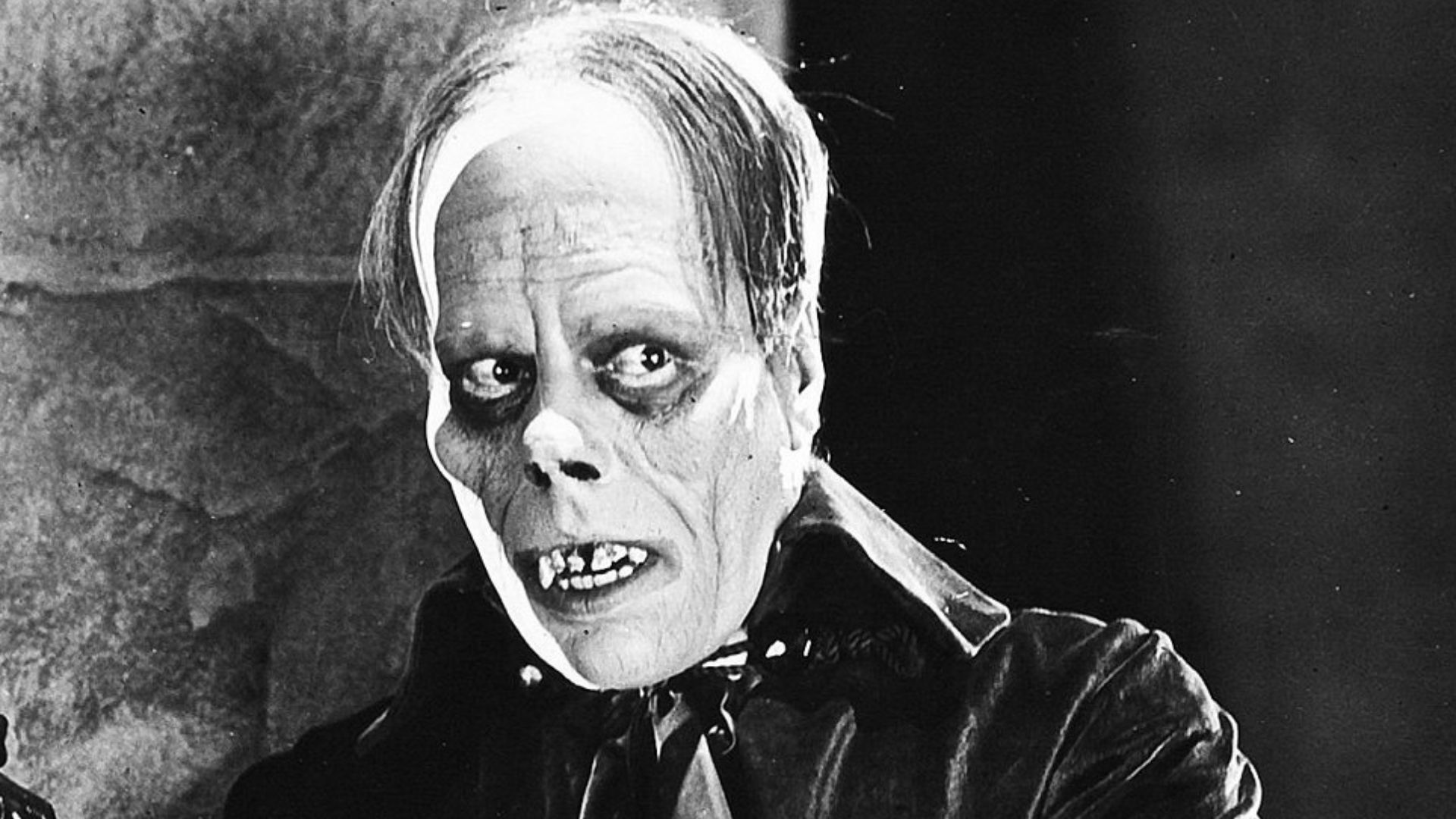 Film still of Lon Chaney characterized as as The Phantom.