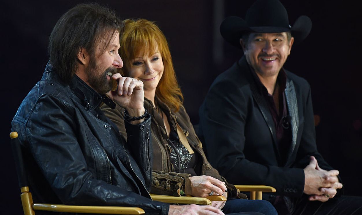 LAS VEGAS, NV - DECEMBER 03: (L-R) Recording artists Ronnie Dunn, Reba McEntire and Kix Brooks attend a news conference announcing their residency 
