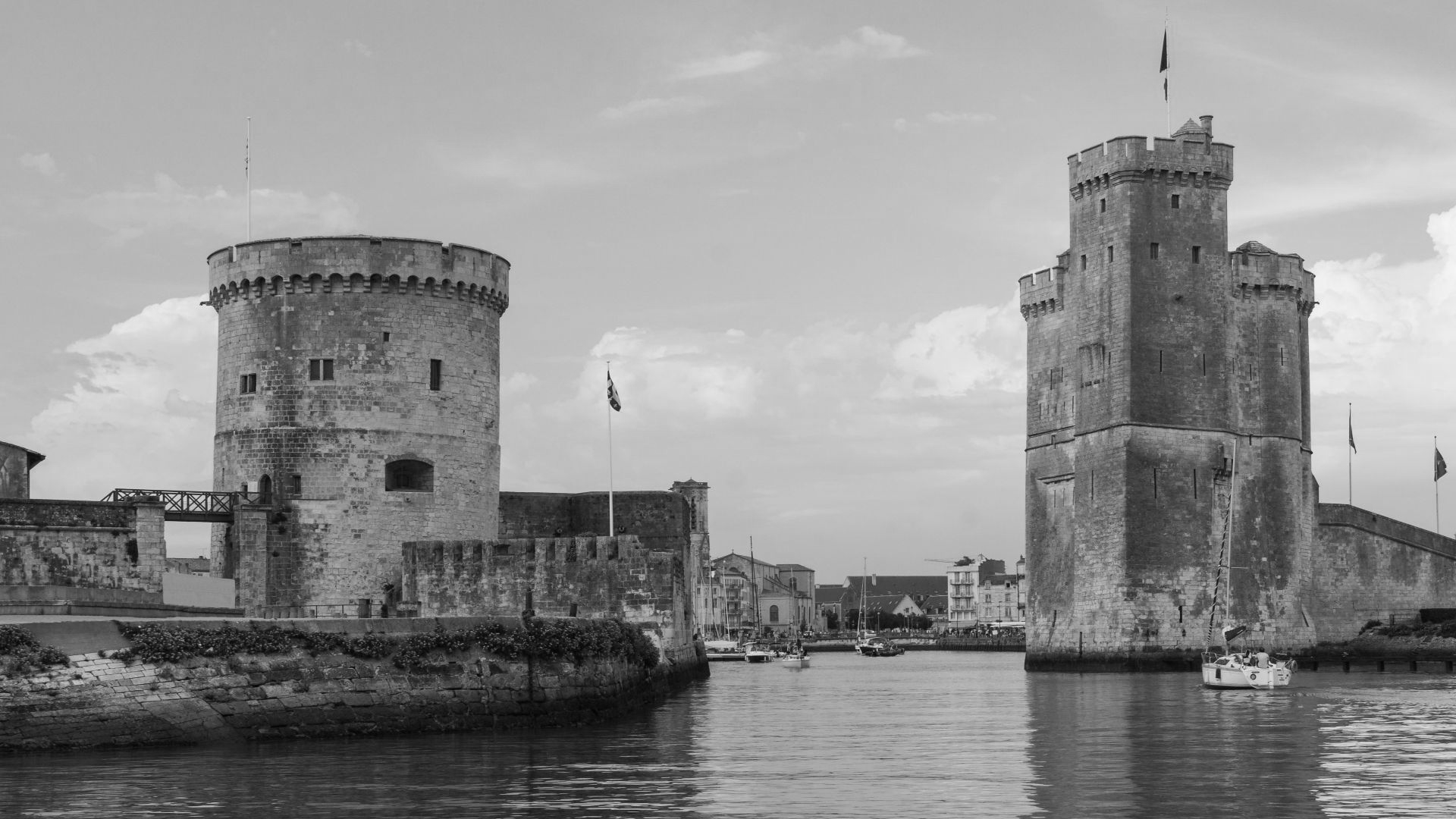 Entrance of old harbor, La Rochelle, Charente-Maritime, France