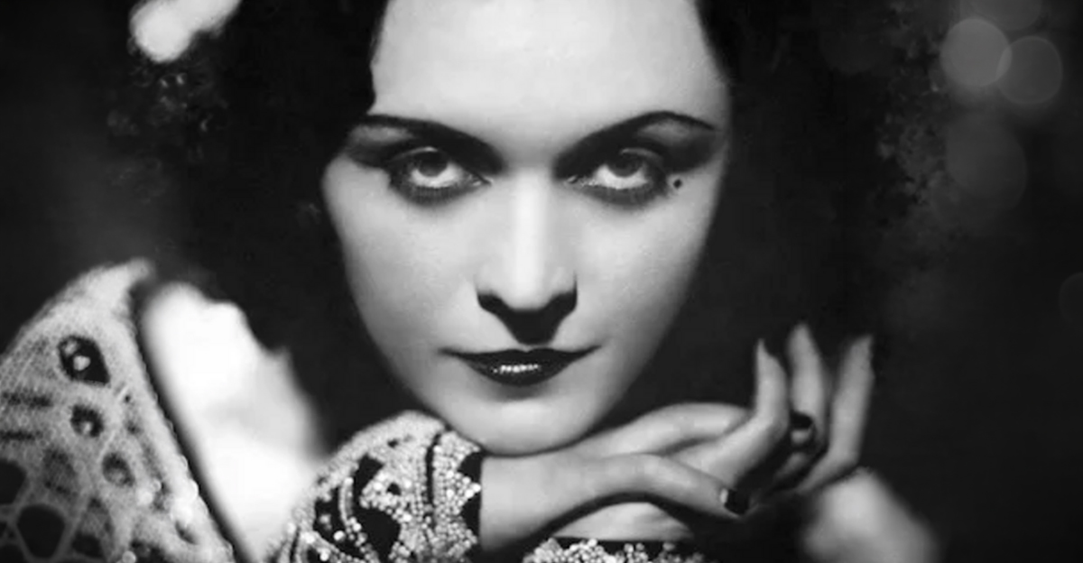 Black and white image of American-Polish actress Pola Negri