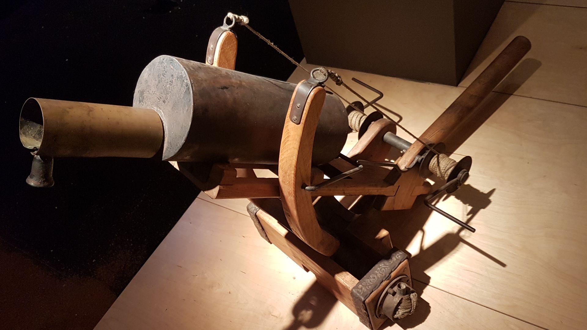 Arbalest flamethrower Greek fire, Byzantine Empire (reconstruction). Thessaloniki Technology Museum