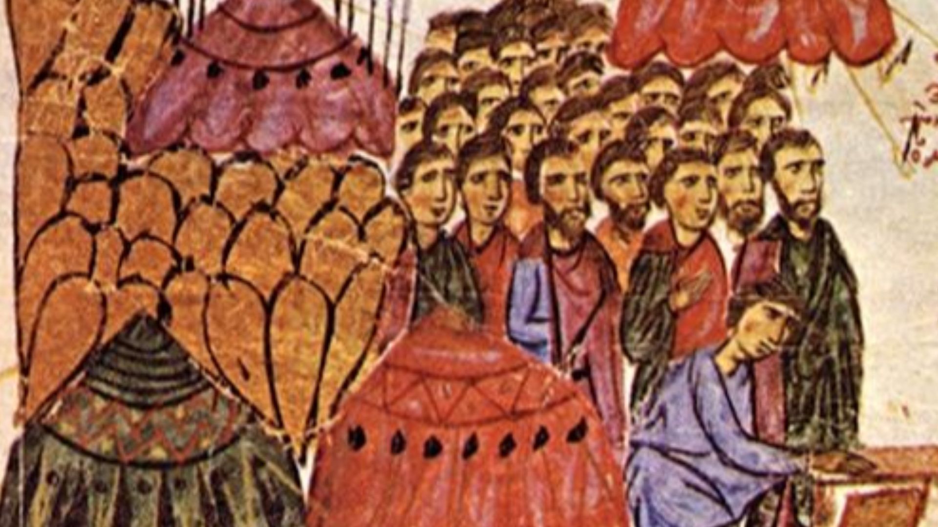 The Byzantine army takes oath before the battle of Anchialus against the Bulgarians in 917