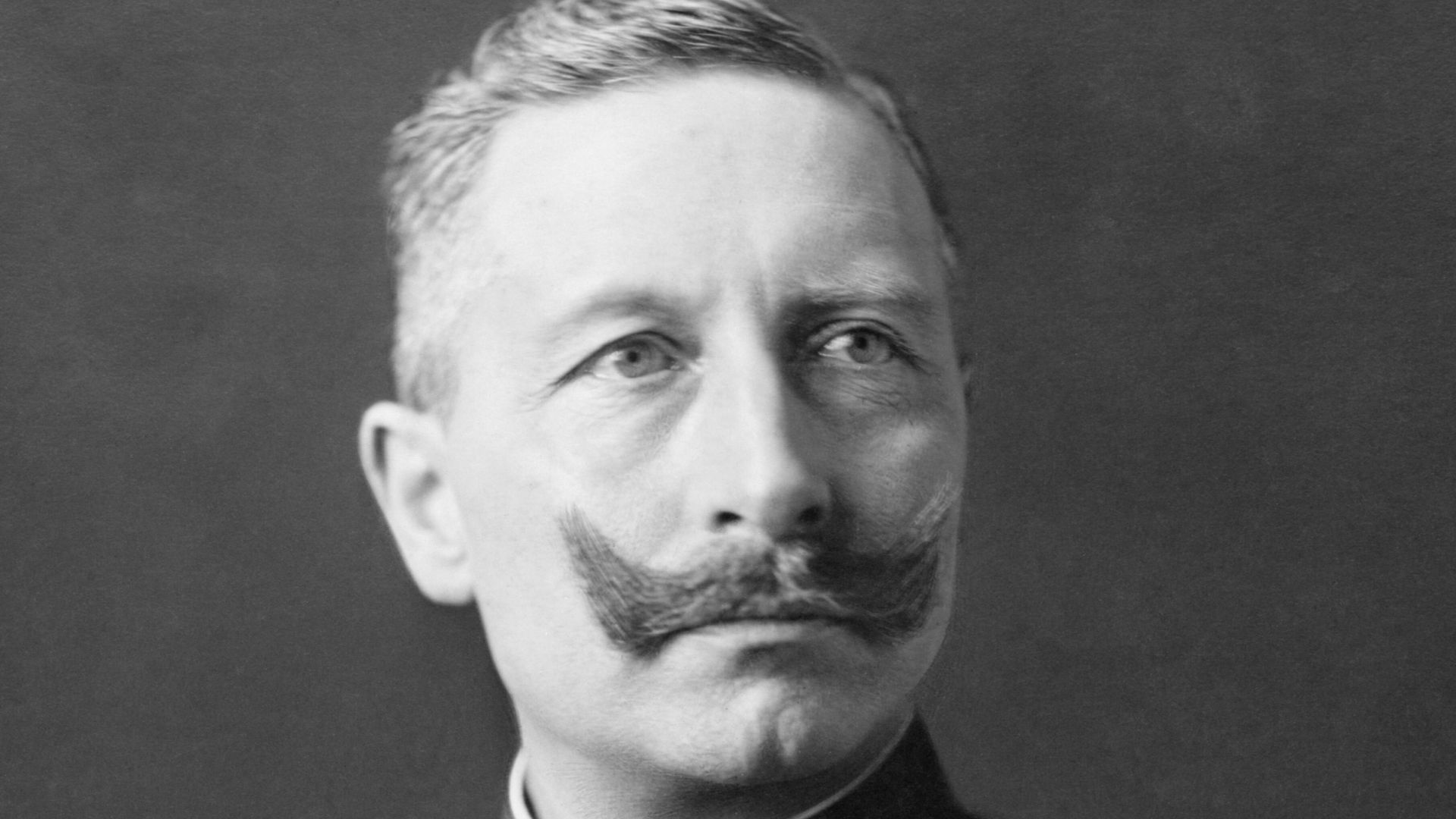 Head and shoulders portrait of Kaiser Wilhelm II by Court Photographer T. H. Voigt of Frankfurt, 1902.