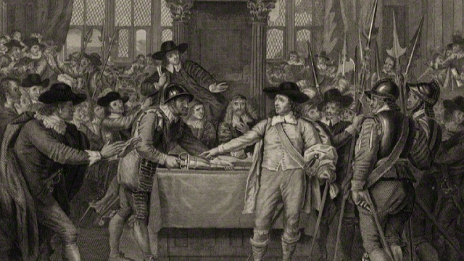 Line engraving of Oliver Cromwell by Burnet Reading