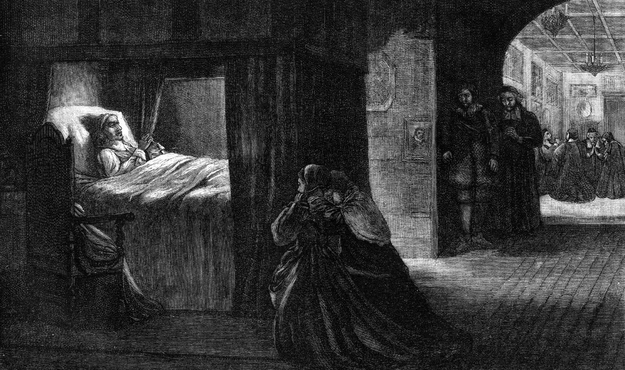 Getty Images - 463988965 - The deathbed of Oliver Cromwell, 3 September 1658, (19th century). Death of Cromwell (1599-1658), English military leader and politician.