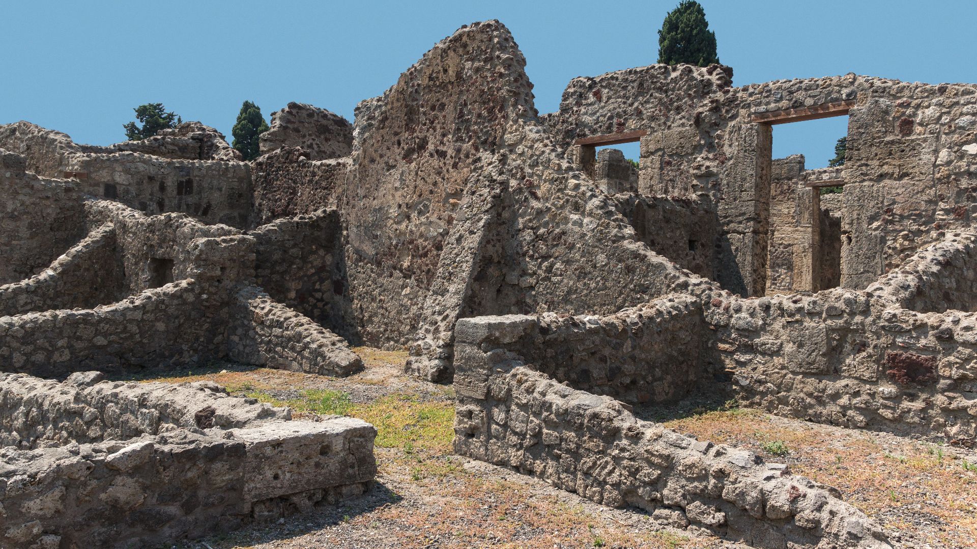 Composition with ruins in Pompeii, Italy.