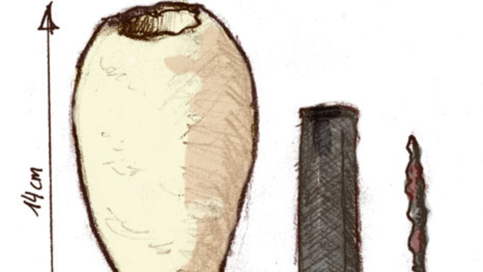 Baghdad Battery Drawing from different pictures of the museum artefact.