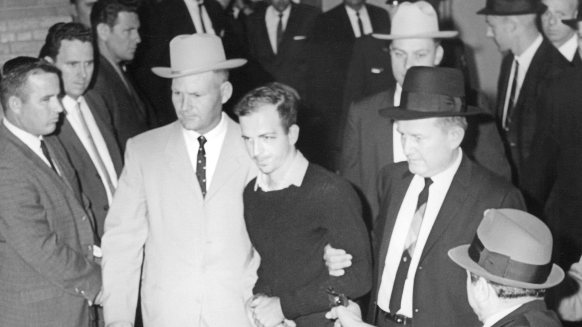 Was used on the front page of the Dallas Morning News the next day[1]; 1963 issues of that newspaper apparently did not have their copyright renewed. Could not find any relevant renewals on copyright.gov from the Dallas Morning News.