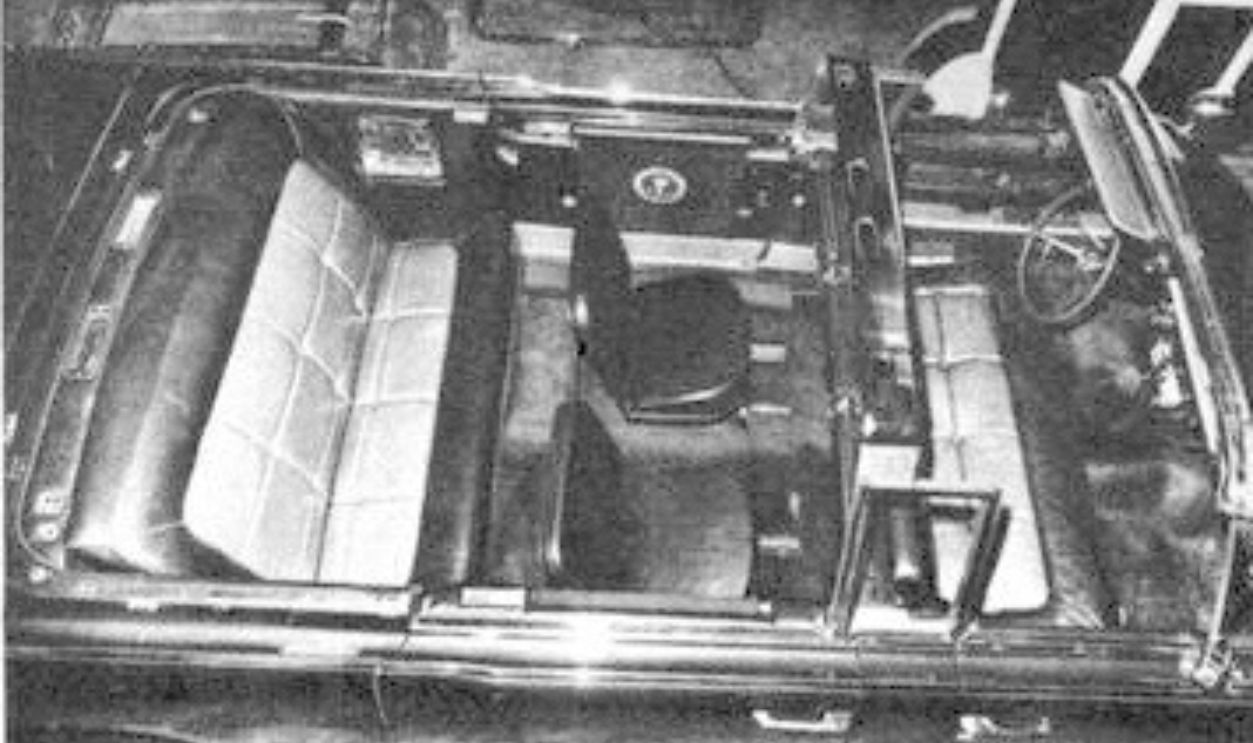 Interior of the Presidential limousine used on the day of the assassination of John F. Kennedy