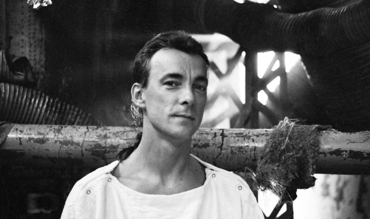 LONDON - 1st APRIL: drummer Neil Peart from Rush poses on a video shoot in Battersea, London in April 1984 