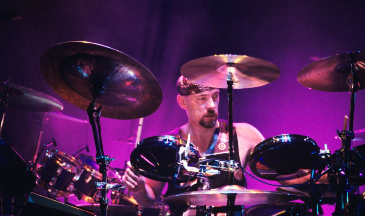 (MANDATORY CREDIT Ebet Roberts/Redferns) Neil Peart performing with Rush at Madison Square Garden in New York City on March 8, 1994.