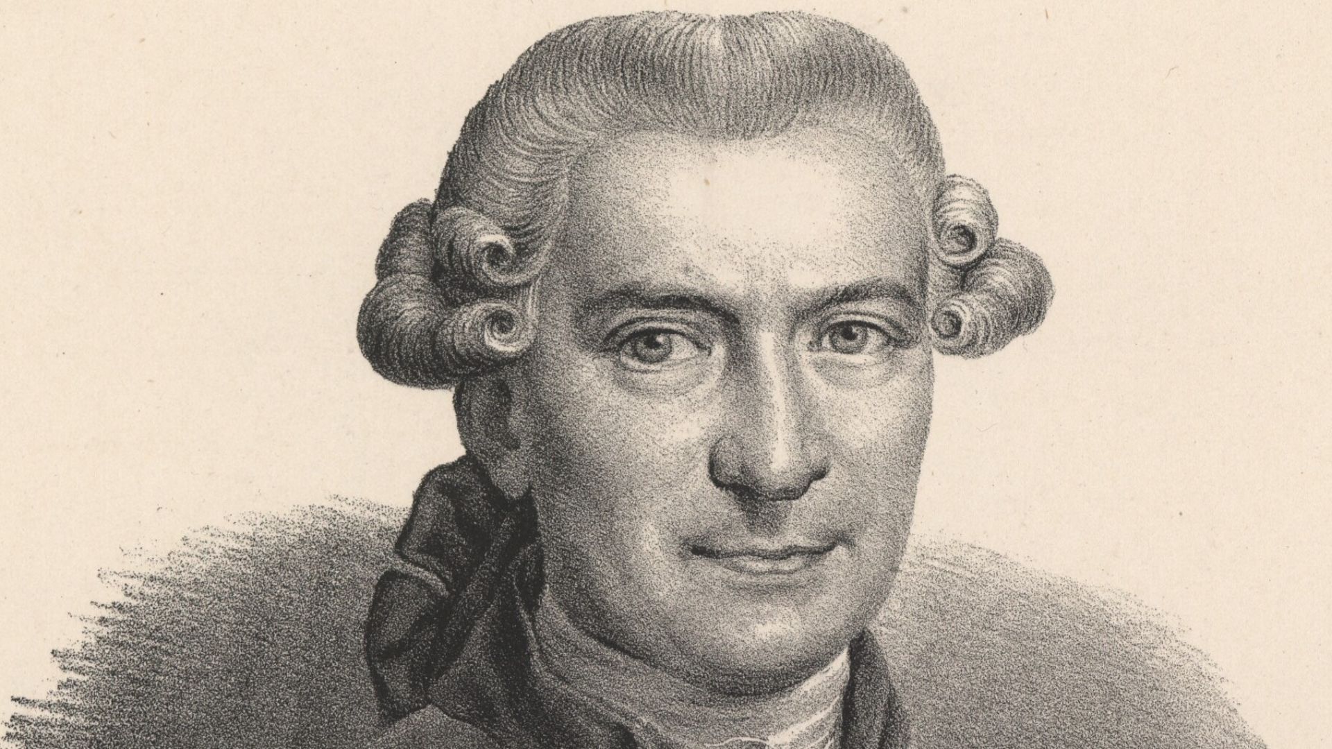 Lithographie eines Porträts des dänischen Ministers Ove Høegh-Guldberg (1731-1808) von Emil Bærentzen, basierend auf einem Kupferstich von J.Fr. Clemens, der wiederum auf dem Porträt von Jens Juel beruht