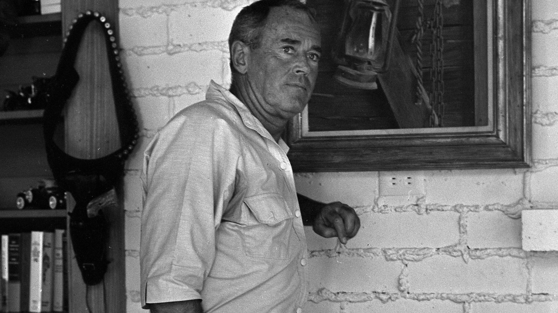 ACTOR AS ARTIST—Henry Fonda, shown with one of his paintings, flourishes as an artist too.