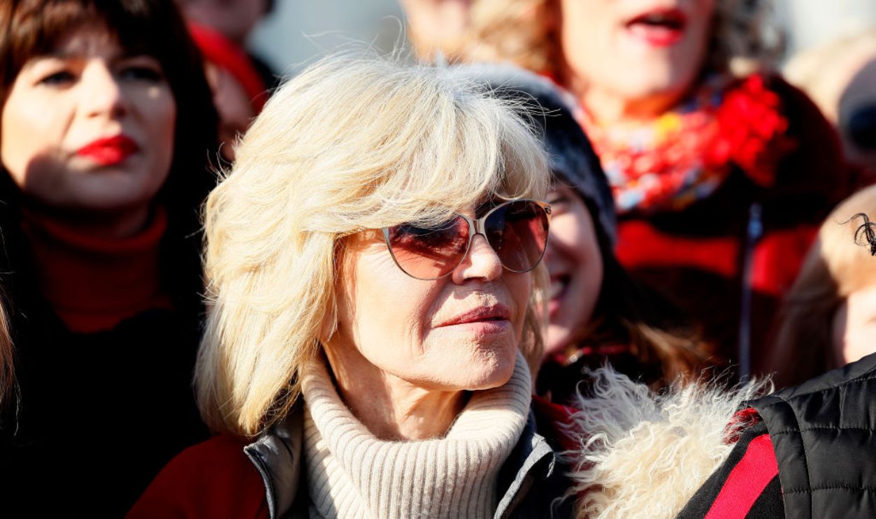 WASHINGTON, DC - DECEMBER 20: Actress and activist Jane Fonda marches during the 