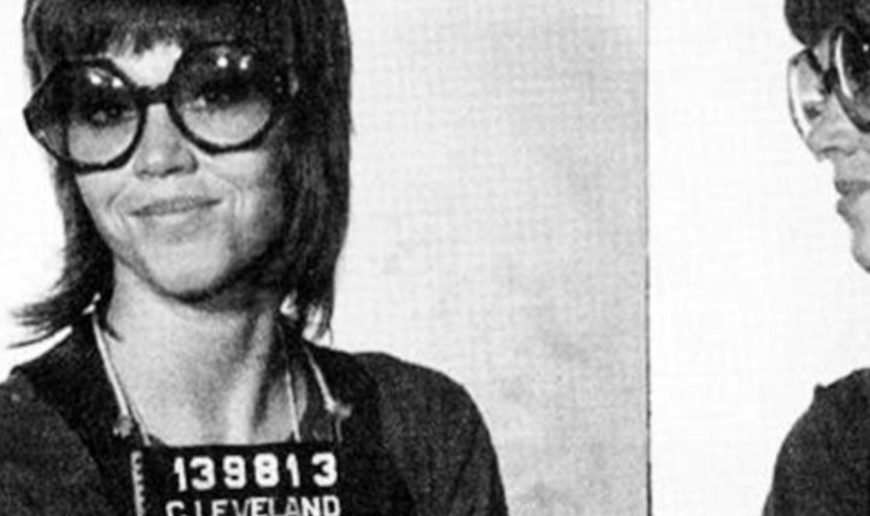 Mug shots of American actress and activist Jane Fonda, following her arrest in Cleveland for kicking a local police officer, USA, 3rd November 1970. The charge was later dismissed.