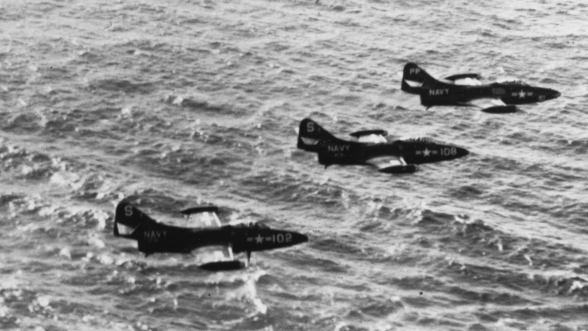 Two U.S. Navy Grumman F9F-2 Panther of Fighter Squadron 51 (VF-51)