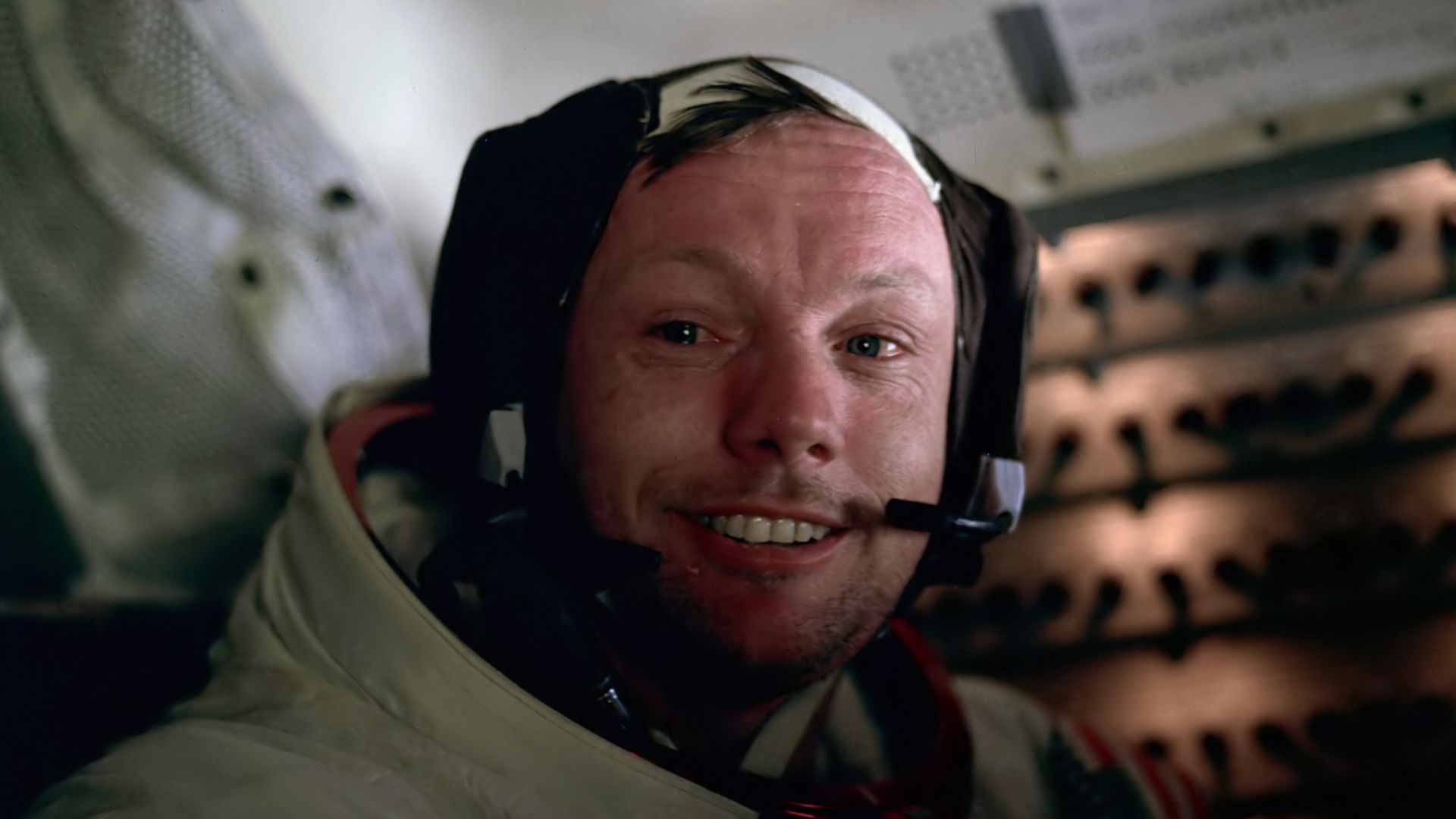 Neil Armstrong photographed by Buzz Aldrin after the completion of the Lunar EVA on the Apollo 11 flight.